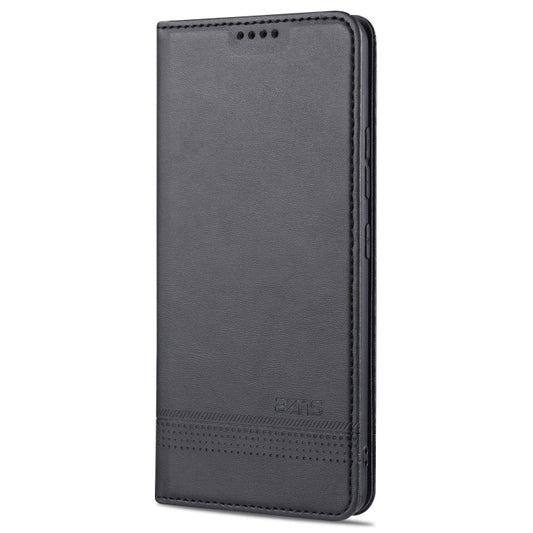 For Samsung Galaxy A42 5G AZNS Magnetic Calf Texture Horizontal Flip Leather Case with Card Slots & Holder & Wallet(Black) by AZNS