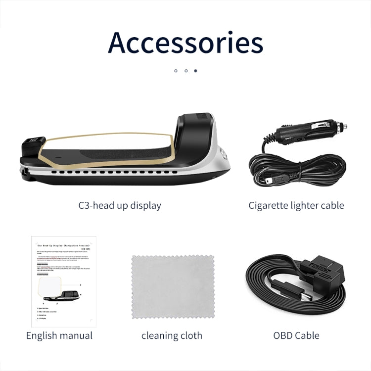 C3 OBD2 + GPS Mode Car Head-up Display HUD Overspeed / Speed / Water Temperature Too High / Voltage Too Low / Engine Failure Alarm / Fatigue Driving Reminder / Navigation Function by buy2fix