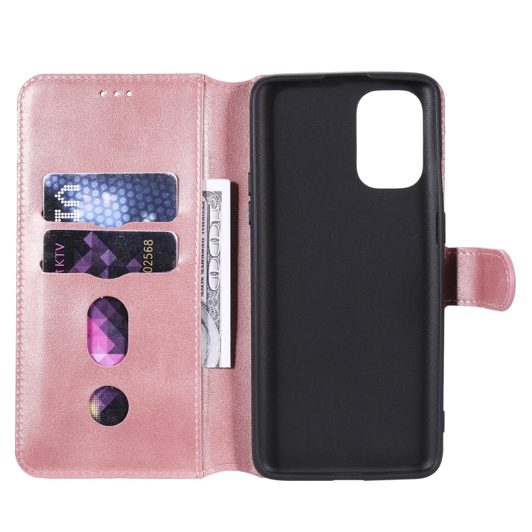 For OnePlus 8T Classic Calf Texture PU + TPU Horizontal Flip Leather Case, with Holder & Card Slots & Wallet(Rose Gold) - OnePlus Cases by buy2fix | Online Shopping UK | buy2fix