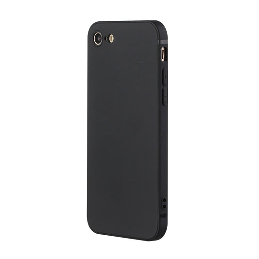 For iPhone SE 2022 / SE 2020 / 8 / 7 Straight Edge Solid Color TPU Shockproof Case(Black) - iPhone SE 2022 / 2020 / 8 / 7 Cases by buy2fix | Online Shopping UK | buy2fix