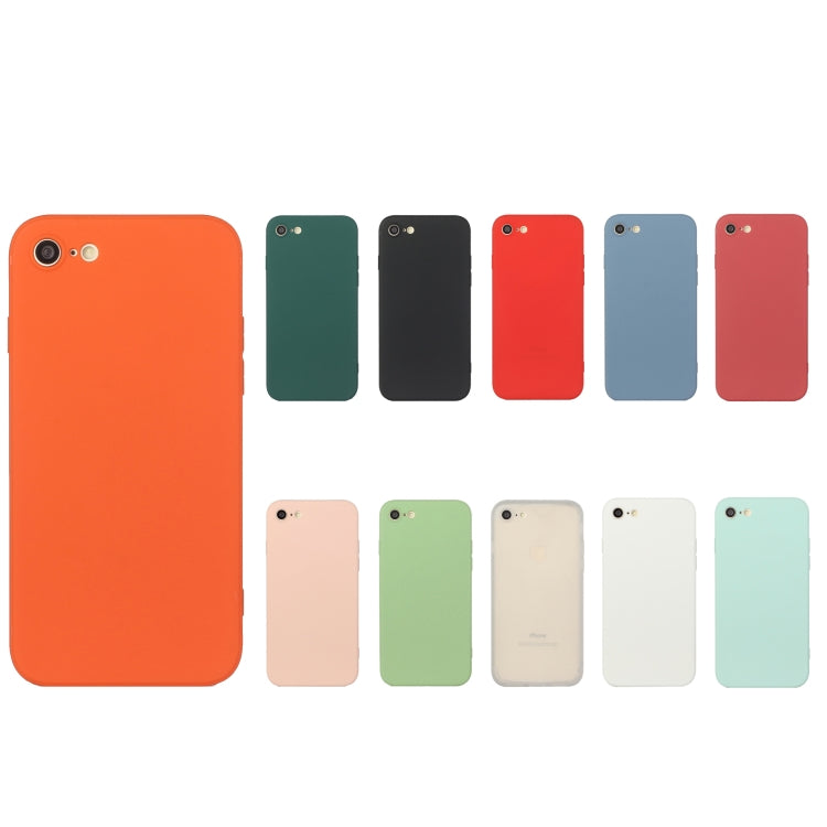 For iPhone SE 2022 / SE 2020 / 8 / 7 Straight Edge Solid Color TPU Shockproof Case(Black) by buy2fix