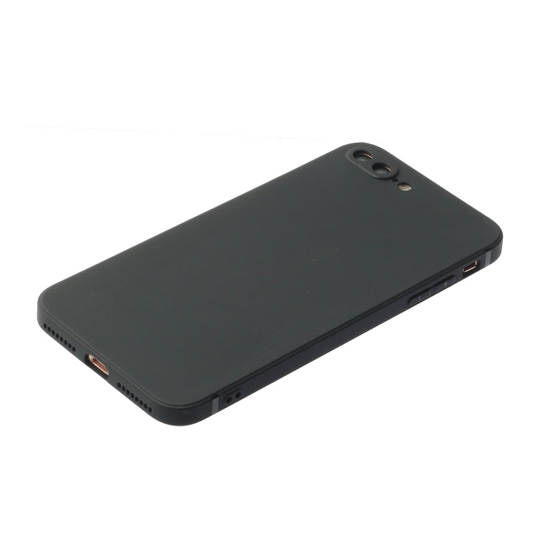Straight Edge Solid Color TPU Shockproof Case For iPhone 7 Plus / 8 Plus(Black) - More iPhone Cases by buy2fix | Online Shopping UK | buy2fix
