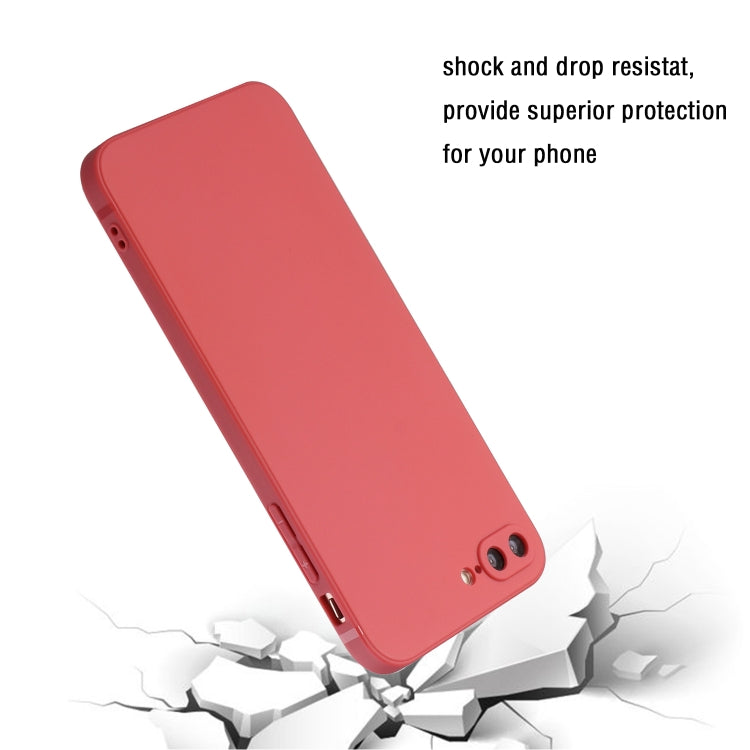 Straight Edge Solid Color TPU Shockproof Case For iPhone 7 Plus / 8 Plus(Hawthorn Red) - More iPhone Cases by buy2fix | Online Shopping UK | buy2fix