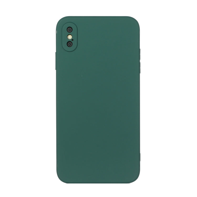 For iPhone X / XS Straight Edge Solid Color TPU Shockproof Case(Dark Night Green) - More iPhone Cases by buy2fix | Online Shopping UK | buy2fix