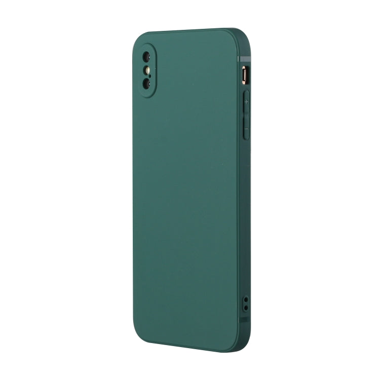 For iPhone X / XS Straight Edge Solid Color TPU Shockproof Case(Dark Night Green) - More iPhone Cases by buy2fix | Online Shopping UK | buy2fix