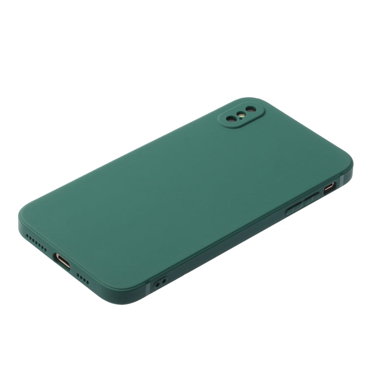 For iPhone X / XS Straight Edge Solid Color TPU Shockproof Case(Dark Night Green) - More iPhone Cases by buy2fix | Online Shopping UK | buy2fix