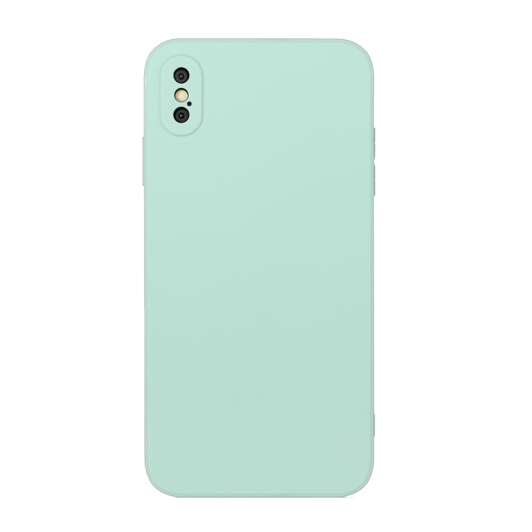 For iPhone X / XS Straight Edge Solid Color TPU Shockproof Case(Light Cyan) - More iPhone Cases by buy2fix | Online Shopping UK | buy2fix