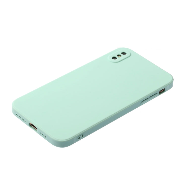 For iPhone X / XS Straight Edge Solid Color TPU Shockproof Case(Light Cyan) - More iPhone Cases by buy2fix | Online Shopping UK | buy2fix