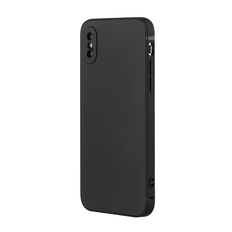 For iPhone X / XS Straight Edge Solid Color TPU Shockproof Case(Black) - More iPhone Cases by buy2fix | Online Shopping UK | buy2fix