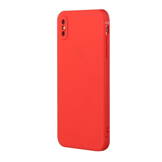 For iPhone X / XS Straight Edge Solid Color TPU Shockproof Case(Red) by buy2fix
