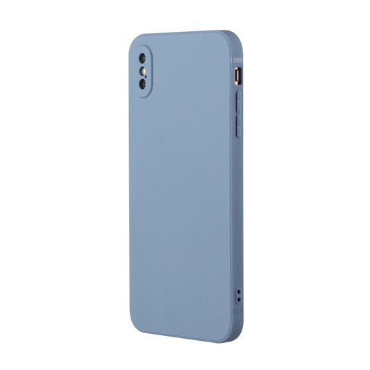 For iPhone X / XS Straight Edge Solid Color TPU Shockproof Case(Lavender Grey) by buy2fix