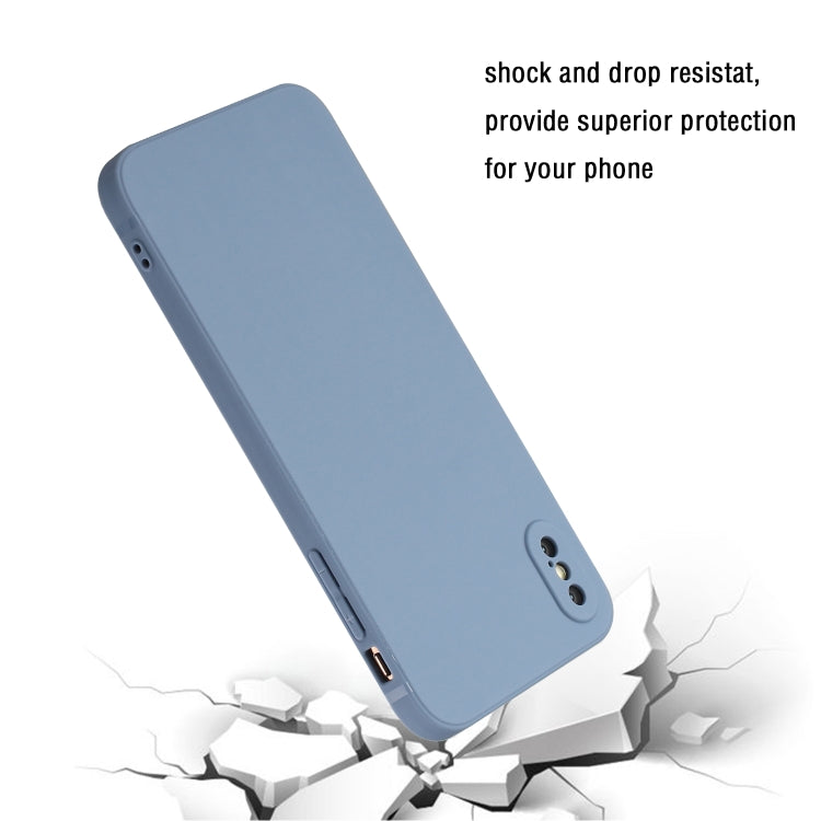 For iPhone X / XS Straight Edge Solid Color TPU Shockproof Case(Lavender Grey) - More iPhone Cases by buy2fix | Online Shopping UK | buy2fix