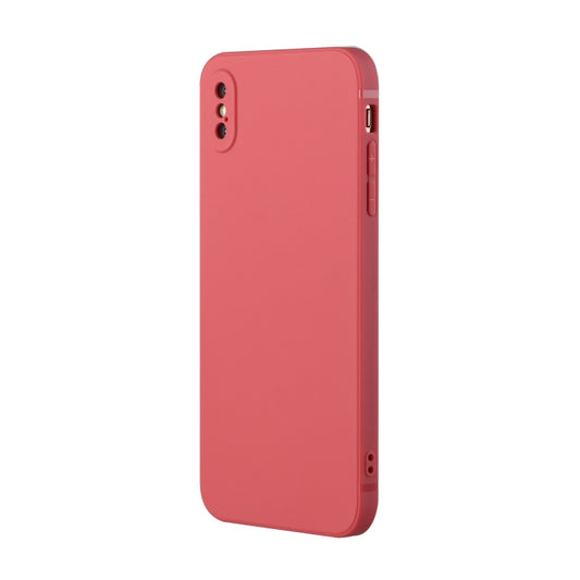 For iPhone X / XS Straight Edge Solid Color TPU Shockproof Case(Hawthorn Red) by buy2fix
