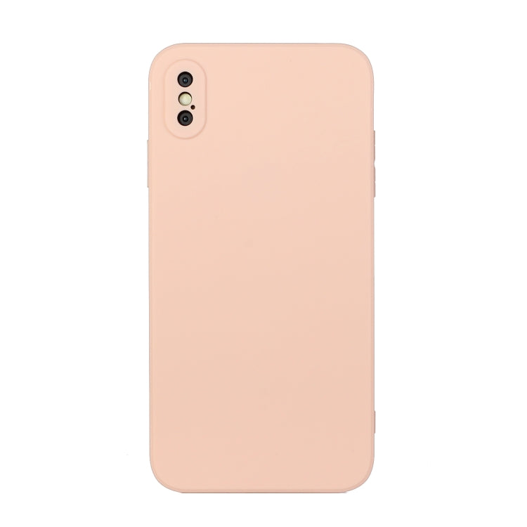 For iPhone X / XS Straight Edge Solid Color TPU Shockproof Case(Light Pink) - More iPhone Cases by buy2fix | Online Shopping UK | buy2fix