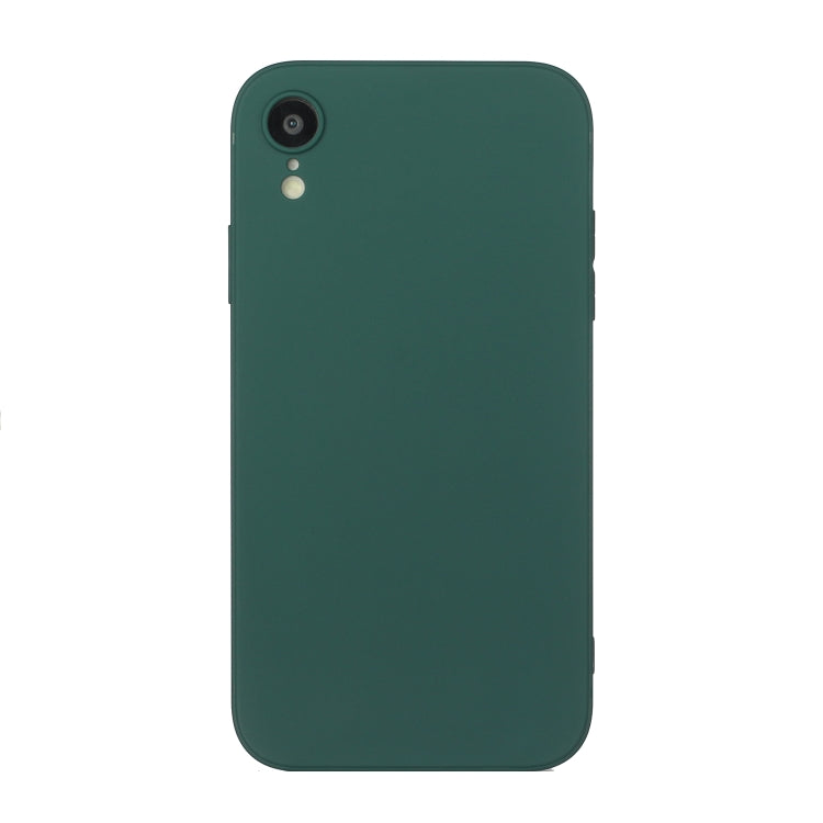 For iPhone XR Straight Edge Solid Color TPU Shockproof Case(Dark Night Green) - More iPhone Cases by buy2fix | Online Shopping UK | buy2fix