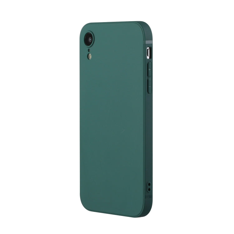 For iPhone XR Straight Edge Solid Color TPU Shockproof Case(Dark Night Green) - More iPhone Cases by buy2fix | Online Shopping UK | buy2fix