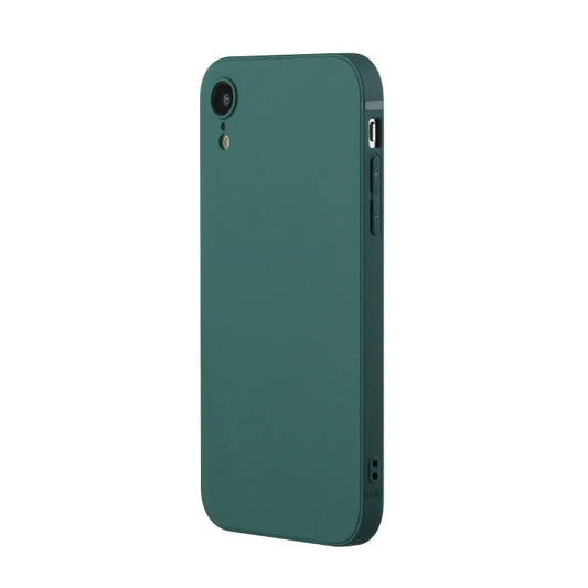 For iPhone XR Straight Edge Solid Color TPU Shockproof Case(Dark Night Green) by buy2fix