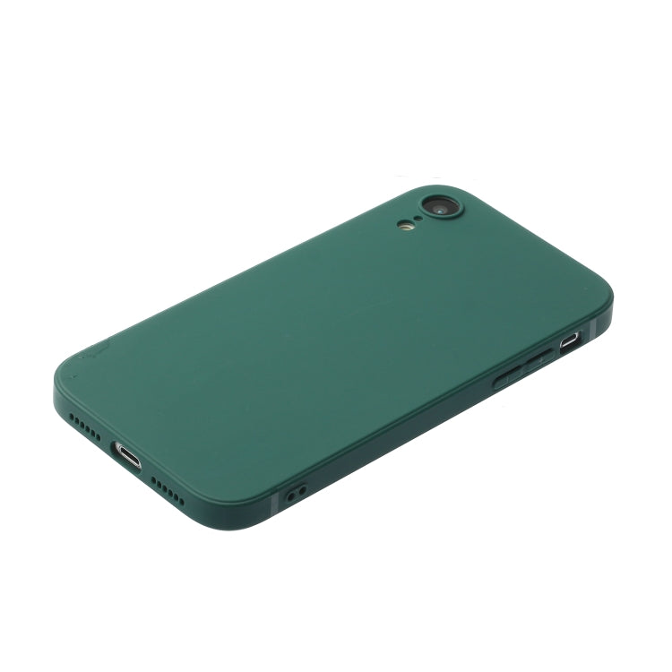 For iPhone XR Straight Edge Solid Color TPU Shockproof Case(Dark Night Green) - More iPhone Cases by buy2fix | Online Shopping UK | buy2fix