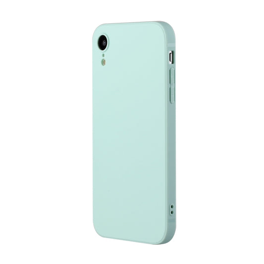 For iPhone XR Straight Edge Solid Color TPU Shockproof Case(Light Cyan) by buy2fix