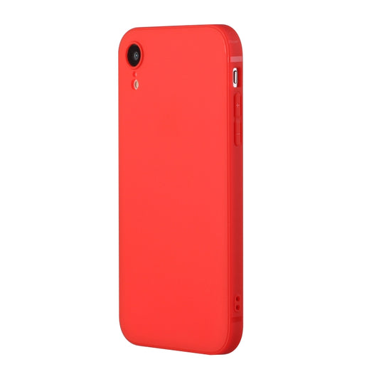 For iPhone XR Straight Edge Solid Color TPU Shockproof Case(Red) by buy2fix