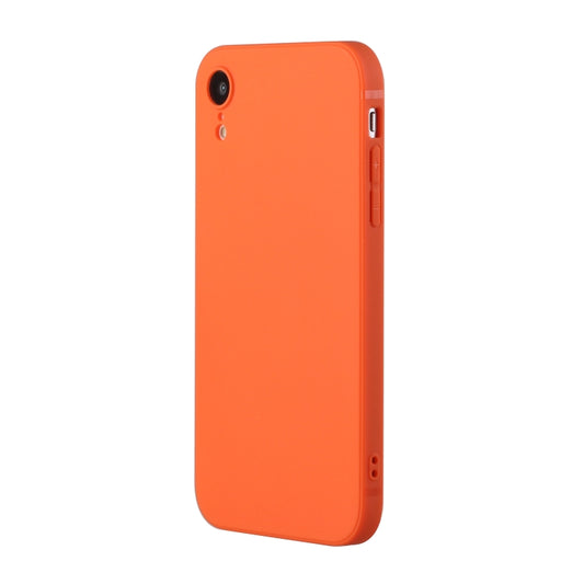 For iPhone XR Straight Edge Solid Color TPU Shockproof Case(Orange) by buy2fix
