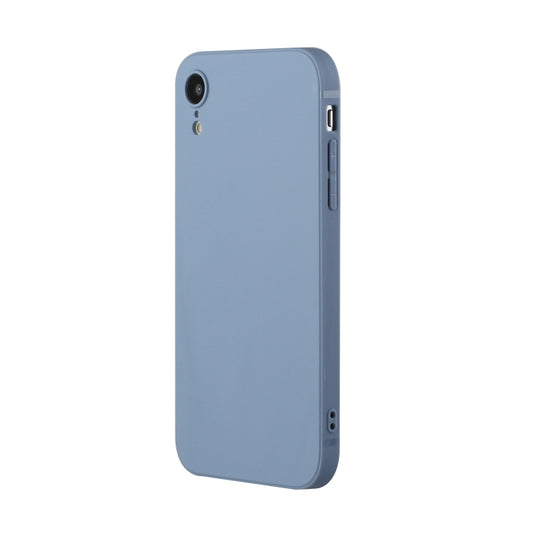 For iPhone XR Straight Edge Solid Color TPU Shockproof Case(Lavender Grey) by buy2fix