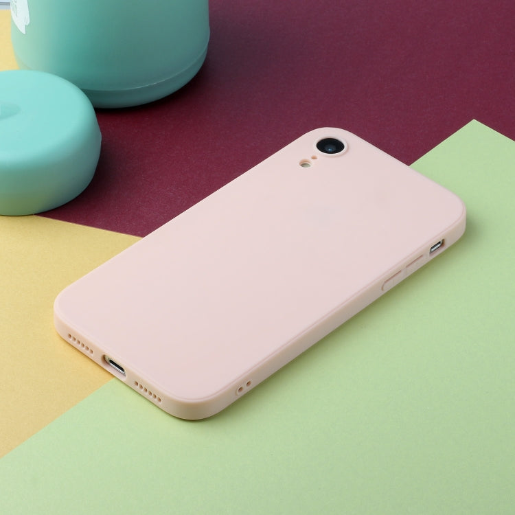 For iPhone XR Straight Edge Solid Color TPU Shockproof Case(Light Pink) - More iPhone Cases by buy2fix | Online Shopping UK | buy2fix