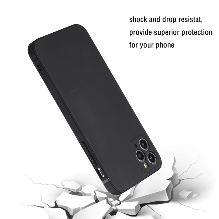For iPhone 11 Pro Straight Edge Solid Color TPU Shockproof Case (Black) - iPhone 11 Pro Cases by buy2fix | Online Shopping UK | buy2fix