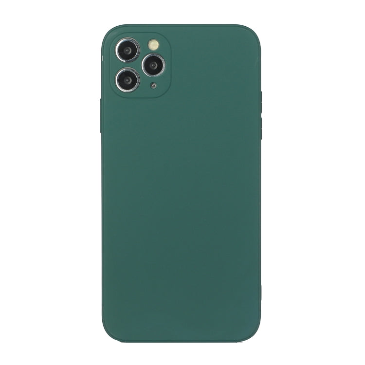For iPhone 11 Pro Max Straight Edge Solid Color TPU Shockproof Case (Dark Night Green) - iPhone 11 Pro Max Cases by buy2fix | Online Shopping UK | buy2fix