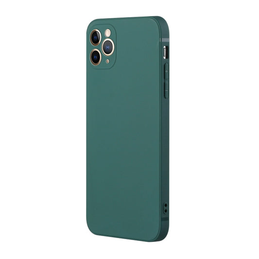 For iPhone 11 Pro Max Straight Edge Solid Color TPU Shockproof Case (Dark Night Green) by buy2fix
