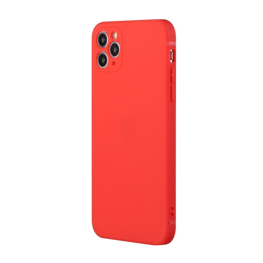 For iPhone 11 Pro Max Straight Edge Solid Color TPU Shockproof Case (Red) by buy2fix