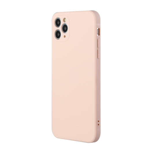 For iPhone 11 Pro Max Straight Edge Solid Color TPU Shockproof Case (Light Pink) by buy2fix