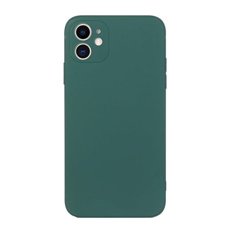 For iPhone 12 mini Straight Edge Solid Color TPU Shockproof Case (Dark Night Green) - iPhone 12 mini Cases by buy2fix | Online Shopping UK | buy2fix