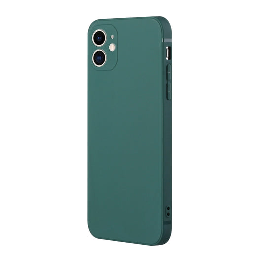 For iPhone 12 mini Straight Edge Solid Color TPU Shockproof Case (Dark Night Green) by buy2fix