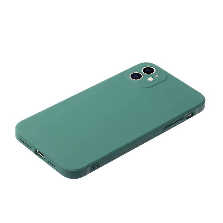 For iPhone 12 mini Straight Edge Solid Color TPU Shockproof Case (Dark Night Green) - iPhone 12 mini Cases by buy2fix | Online Shopping UK | buy2fix