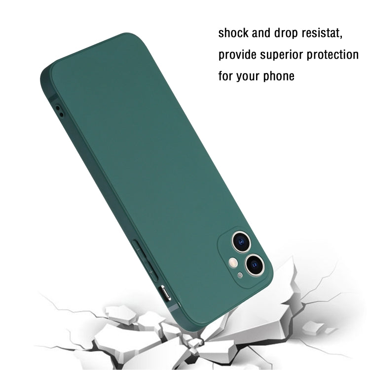 For iPhone 12 mini Straight Edge Solid Color TPU Shockproof Case (Dark Night Green) - iPhone 12 mini Cases by buy2fix | Online Shopping UK | buy2fix