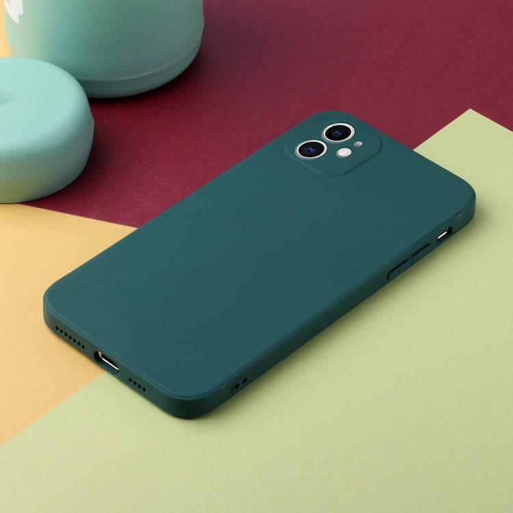 For iPhone 12 mini Straight Edge Solid Color TPU Shockproof Case (Dark Night Green) - iPhone 12 mini Cases by buy2fix | Online Shopping UK | buy2fix