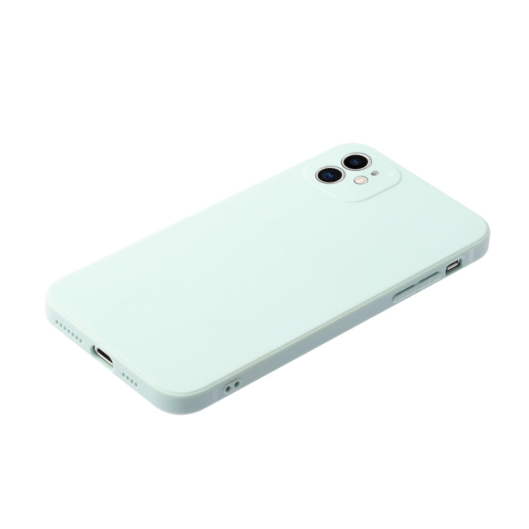 For iPhone 12 mini Straight Edge Solid Color TPU Shockproof Case (Light Cyan) - iPhone 12 mini Cases by buy2fix | Online Shopping UK | buy2fix