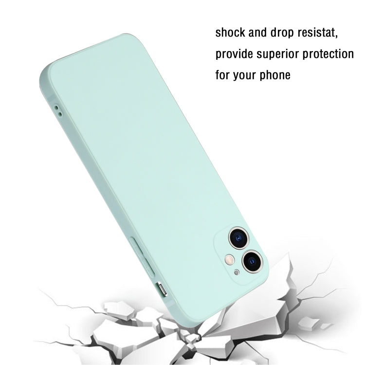 For iPhone 12 mini Straight Edge Solid Color TPU Shockproof Case (Light Cyan) - iPhone 12 mini Cases by buy2fix | Online Shopping UK | buy2fix