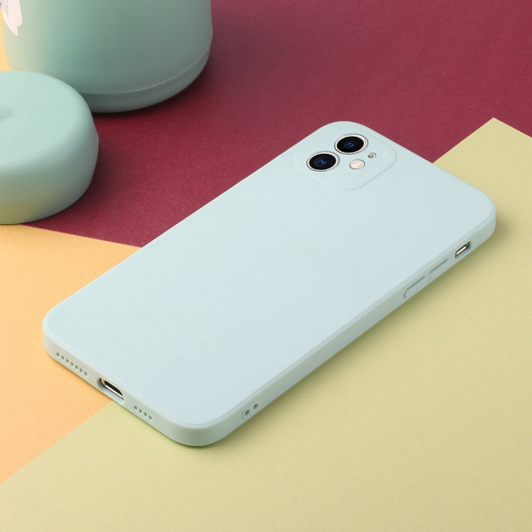 For iPhone 12 mini Straight Edge Solid Color TPU Shockproof Case (Light Cyan) - iPhone 12 mini Cases by buy2fix | Online Shopping UK | buy2fix