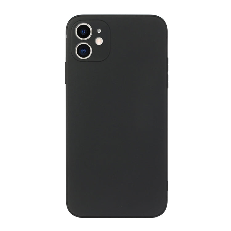 For iPhone 12 mini Straight Edge Solid Color TPU Shockproof Case (Black) - iPhone 12 mini Cases by buy2fix | Online Shopping UK | buy2fix