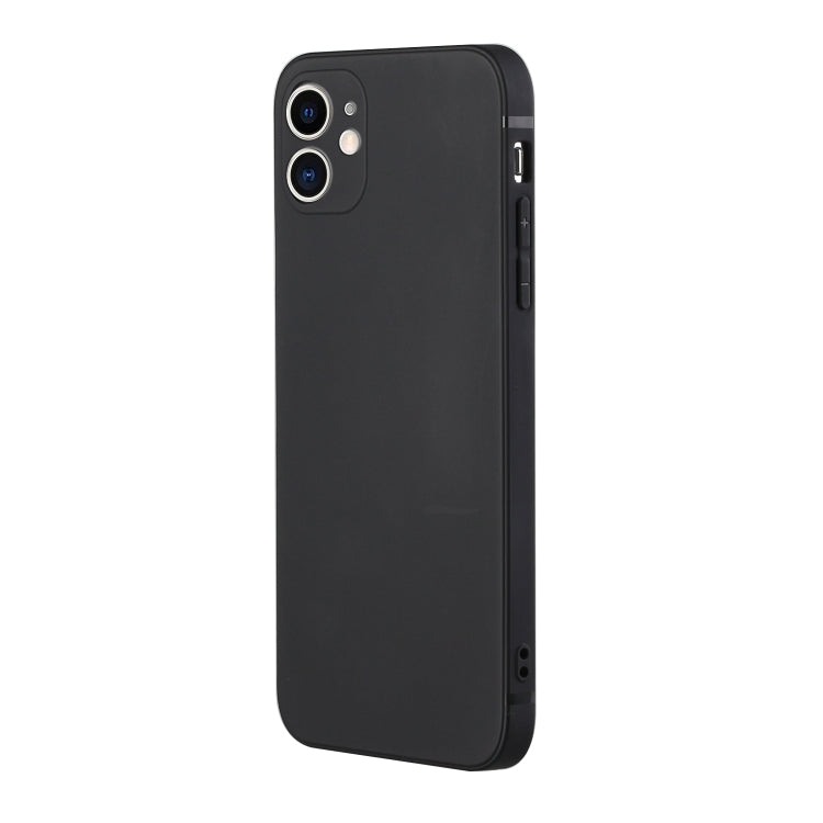 For iPhone 12 mini Straight Edge Solid Color TPU Shockproof Case (Black) - iPhone 12 mini Cases by buy2fix | Online Shopping UK | buy2fix