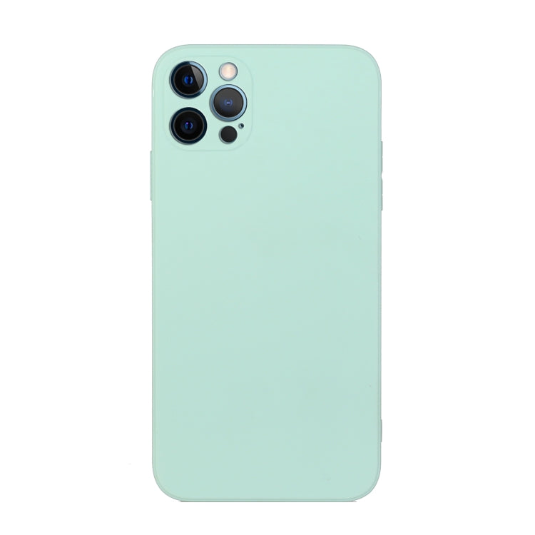 For iPhone 12 Pro Straight Edge Solid Color TPU Shockproof Case(Light Cyan) - iPhone 12 / 12 Pro Cases by buy2fix | Online Shopping UK | buy2fix