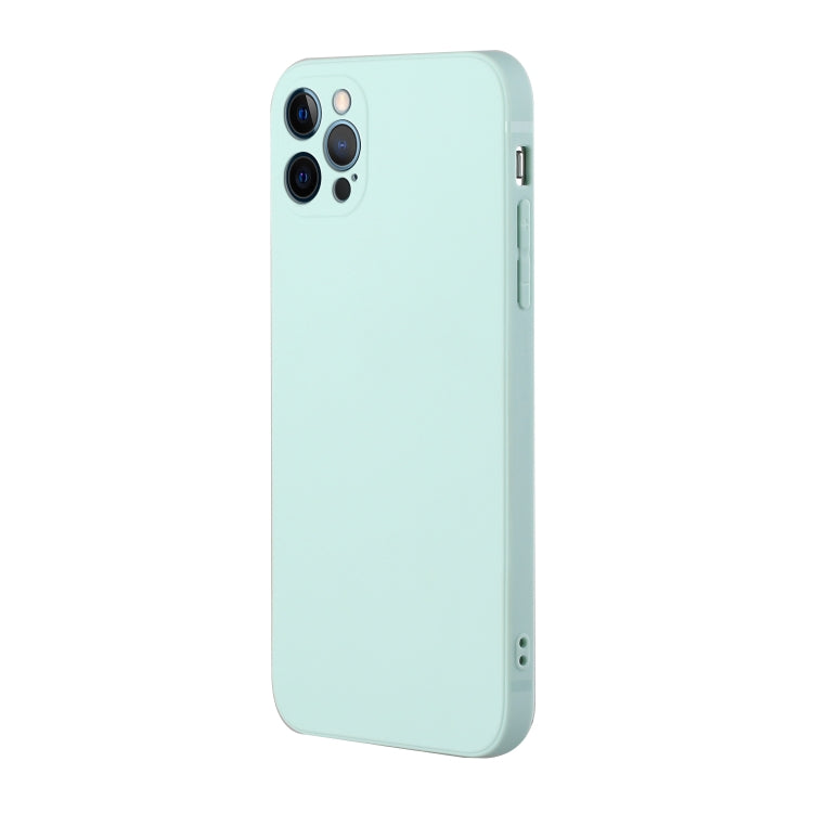 For iPhone 12 Pro Straight Edge Solid Color TPU Shockproof Case(Light Cyan) - iPhone 12 / 12 Pro Cases by buy2fix | Online Shopping UK | buy2fix