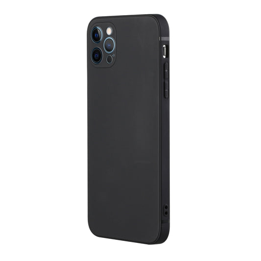 For iPhone 12 Pro Straight Edge Solid Color TPU Shockproof Case(Black) by buy2fix