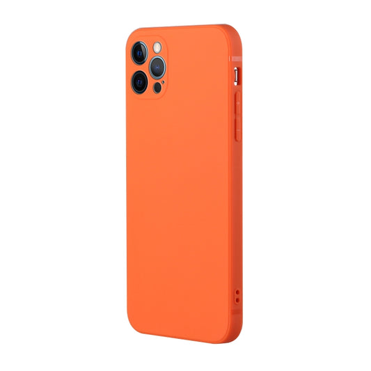 For iPhone 12 Pro Max Straight Edge Solid Color TPU Shockproof Case(Orange) by buy2fix