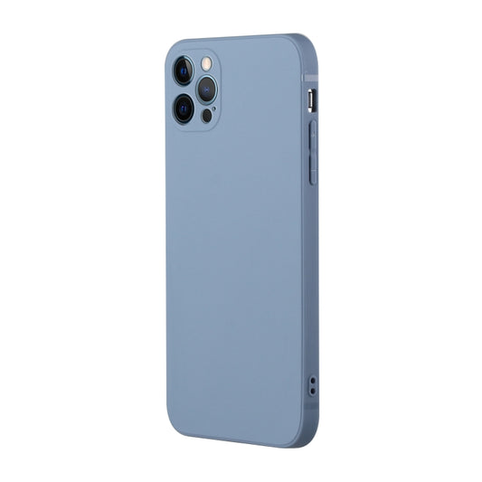 For iPhone 12 Pro Max Straight Edge Solid Color TPU Shockproof Case(Lavender Grey) by buy2fix