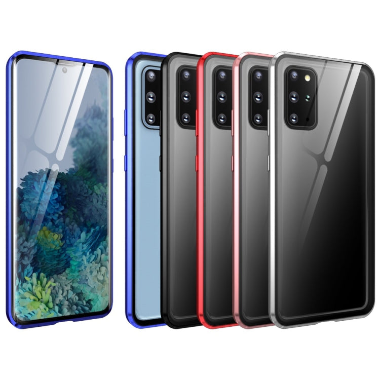 For Samsung Galaxy S20+ Magnetic Metal Frame Double-sided Tempered Glass Case(Silver) by buy2fix