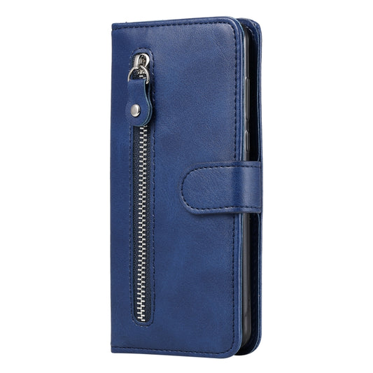 For Xiaomi Poco X3 NFC Fashion Calf Texture Zipper Horizontal Flip Leather Case with Stand & Card Slots & Wallet Function(Blue) by buy2fix
