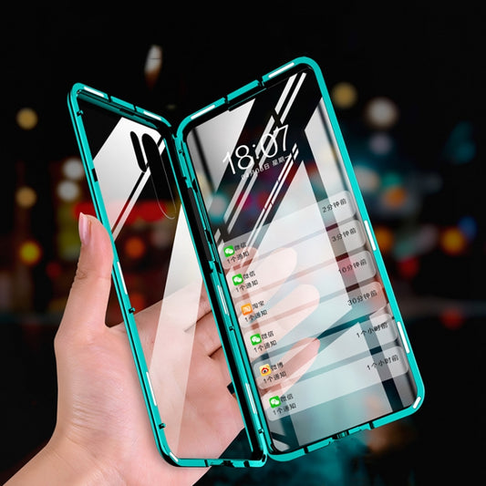 For Huawei P30 Pro Magnetic Metal Frame Double-sided Tempered Glass Case(Black) - Huawei Cases by buy2fix | Online Shopping UK | buy2fix